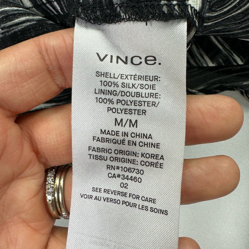 VINCE Brushstroke Silk Midi Dress size M - Picture 7 of 7